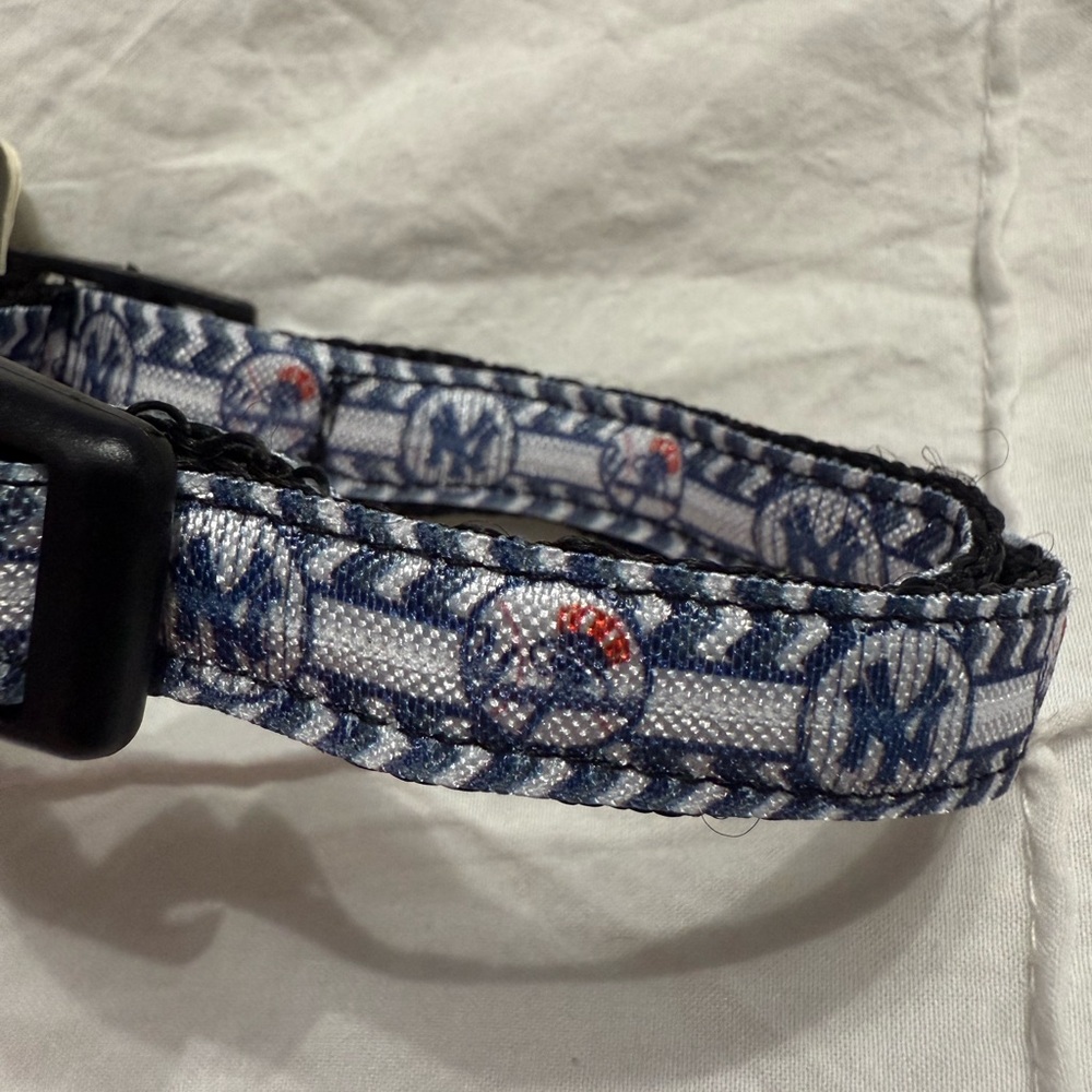 Stylish Blue White Dog Collar Yankees baseball  New York City nyc Bronx medium